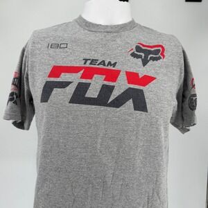 Fox Racing Mens Team Fox 180 Graphic T-Shirt Gray Red Moto Short Sleeve Size M